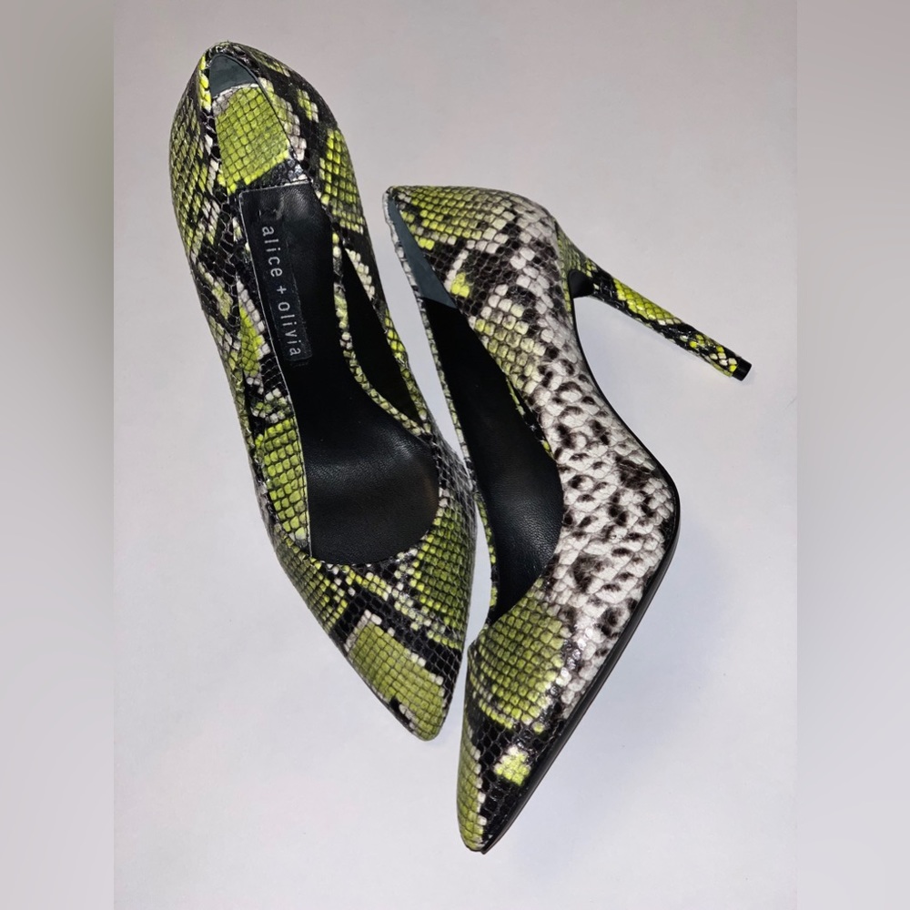 Alice + Olivia Snakeskin Pumps
